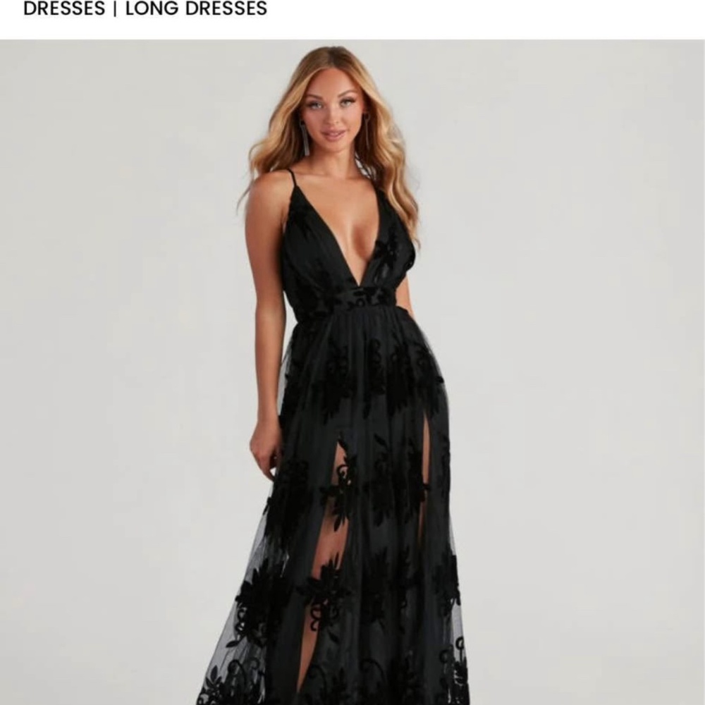 Morgan Flocked Velvet A-Line Formal Dress